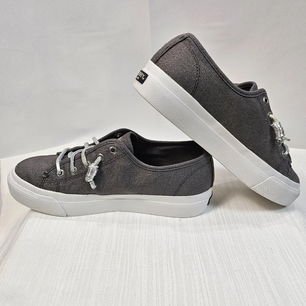 Sperry Top Sider Sky Sail Metallic Gray Sneakers